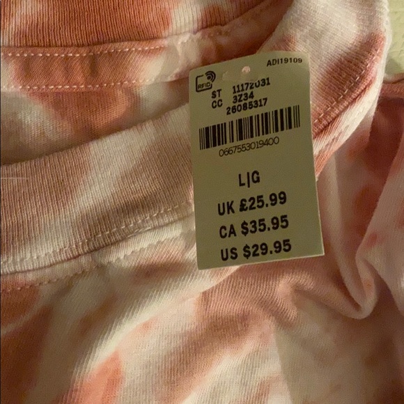 PINK VS Rose TieDie Crop with drawstring bottom - Picture 3 of 4